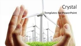  Presentation with wind turbines - Beautiful slides featuring save electricity - eco power wind turbines backdrop and a white colored foreground