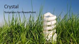  Presentation with green energy - Colorful slides enhanced with save electricity - energy saving lamp in green backdrop and a teal colored foreground