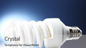  Presentation with energy - Cool new presentation theme with save electricity - energy saving lamp on blue backdrop and a white colored foreground
