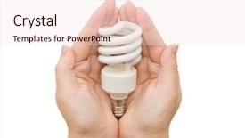  Presentation with palm - Colorful slide deck enhanced with save electricity - energy saving light bulb backdrop and a lemonade colored foreground