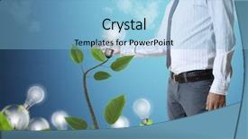  Presentation with electricity - Slides enhanced with save electricity - light bulb in hand background and a light blue colored foreground