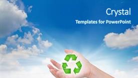  Presentation with recycling - Cool new presentation design with save energy earth - eco concept business hand backdrop and a  colored foreground