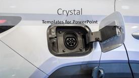  Presentation with green plug - Theme featuring save-environment-ecology-alternative-green and a light gray colored foreground