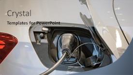  Presentation with green plug - Presentation theme with save-environment-ecology-alternative-green background and a light gray colored foreground