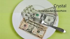  Presentation with money - PPT layouts enhanced with save food - money on plate with fork background and a  colored foreground