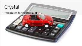  Presentation with toy - PPT layouts consisting of save fuel - calculator and toy car isolated background and a white colored foreground