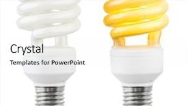  Presentation with lighting - PPT theme having save fuel - lighting low-energy lamp isolated background and a white colored foreground