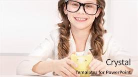  Presentation with save - Cool new PPT theme with save kids - picture of little girl backdrop and a lemonade colored foreground