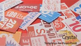  Presentation with coupon - Amazing PPT theme having save money couponing - discount coupon backdrop and a coral colored foreground