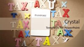  Presentation with passport - Beautiful PPT theme featuring save surroundings - passport surround by lot backdrop and a  colored foreground
