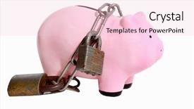  Presentation with save - Amazing PPT layouts having save surroundings - piggy bank with padlocks all backdrop and a lemonade colored foreground