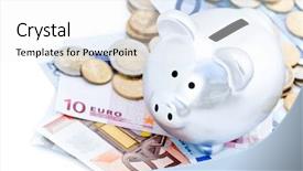  Presentation with piggy bank broken piggybank - Cool new presentation with young man cuts english lawn backdrop and a tawny brown colored foreground.