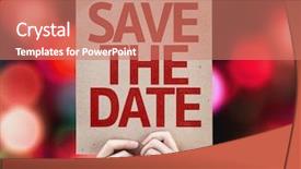  Presentation with save - Audience pleasing presentation theme consisting of save the date card backdrop and a coral colored foreground