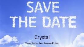  Presentation with save - Cool new PPT theme with save the date cloud word backdrop and a light blue colored foreground