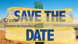  Presentation with save - Presentation theme consisting of save the date sign background and a yellow colored foreground