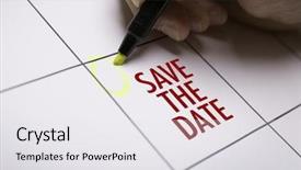  Presentation with save - Amazing PPT layouts having save the date backdrop and a white colored foreground