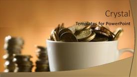  Presentation with goals - Beautiful theme featuring saved-money-in-a-mug backdrop and a gold colored foreground