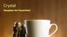 Presentation with goals - Colorful slide deck enhanced with saved-money-in-a-mug backdrop and a tawny brown colored foreground