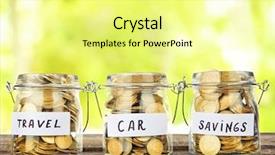  Presentation with three - Audience pleasing theme consisting of savers - three jars for different needs backdrop and a blonde colored foreground