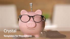  Presentation with power bank - Presentation design enhanced with saving electric power concept ceramic background and a coral colored foreground