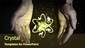  Presentation with holding hands - Presentation theme with saving environment - human hands holding a green background and a tawny brown colored foreground