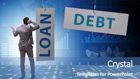  Presentation with loan - PPT layouts having saving fish - businessman in debt and loan background and a  colored foreground