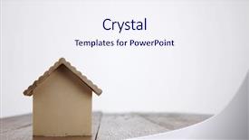  Presentation with saving - PPT theme enhanced with saving-for-a-house-concept background and a sky blue colored foreground