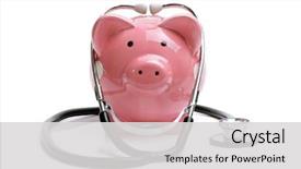  Presentation with piggy bank - Presentation consisting of saving for medical insurance background and a light gray colored foreground