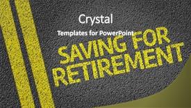  Presentation with saving - PPT theme featuring saving for retirement written background and a dark gray colored foreground