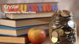  Presentation with saving - Slide set featuring saving for your education concept background and a coral colored foreground