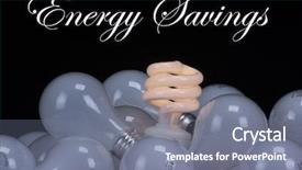  Presentation with carbon footprint - Cool new slide deck with pig-tailed fluorescent energy saving green energy low carbon footprint light bulb nestled in a group of old incandescent bulbs over a black background with room for your text backdrop and a gray colored foreground