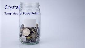  Presentation with saving - Beautiful presentation design featuring saving jar- concept saving backdrop and a sky blue colored foreground