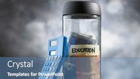  Presentation with saving - Theme enhanced with saving-jar-and-calculator background and a teal colored foreground