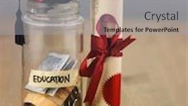  Presentation with mortar - Presentation design featuring mortar board and certificate background and a light gray colored foreground