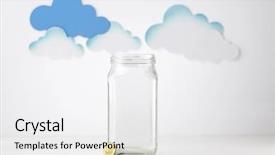 Presentation with save water concept saving - Theme with saving jar with the cloud background and a white colored foreground