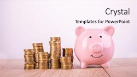  Presentation with piggy bank - Slides having saving money concept piggy bank background and a pink colored foreground