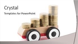  Presentation with save water concept saving - Slide deck featuring saving money for a car background and a white colored foreground