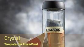  Presentation with certificate - Colorful PPT layouts enhanced with saving-saving-label-with-education backdrop and a tawny brown colored foreground