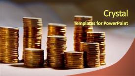  Presentation with saving - PPT theme having saving stack coins money concept background and a  colored foreground