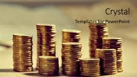  Presentation with saving - Audience pleasing slides consisting of saving stack coins money concept backdrop and a  colored foreground
