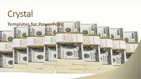 Presentation with bills - PPT layouts with saving steps - stacks of 100 dollar bills background and a  colored foreground