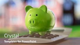  Presentation with real estate - Amazing presentation theme having saving-to-buy-a-house backdrop and a coral colored foreground