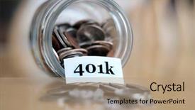  Presentation with investment money - Colorful slide deck enhanced with savings and investment ira 401k backdrop and a coral colored foreground