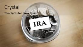  Presentation with investment money - Beautiful theme featuring savings and investment ira 401k backdrop and a coral colored foreground