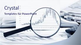  Presentation with women glass ceiling business cartoon - Cool new presentation theme with savings bond - business diagramme with magnifying glass backdrop and a sky blue colored foreground