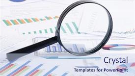  Presentation with bond - Audience pleasing slide deck consisting of savings bond - business diagramme with magnifying glass backdrop and a light blue colored foreground