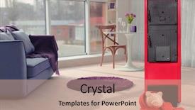  Presentation with energy savings - PPT theme consisting of savings concept solid fuel boiler background and a coral colored foreground