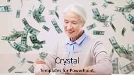  Presentation with retirement insurance - Cool new PPT layouts with savings finances annuity insurance retirement backdrop and a soft green colored foreground