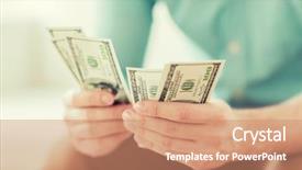  Presentation with economy - Slide deck with savings finances economy and home background and a coral colored foreground