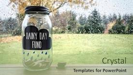  Presentation with rainy day - Cool new presentation design with savings-for-a-rainy-day backdrop and a mint green colored foreground